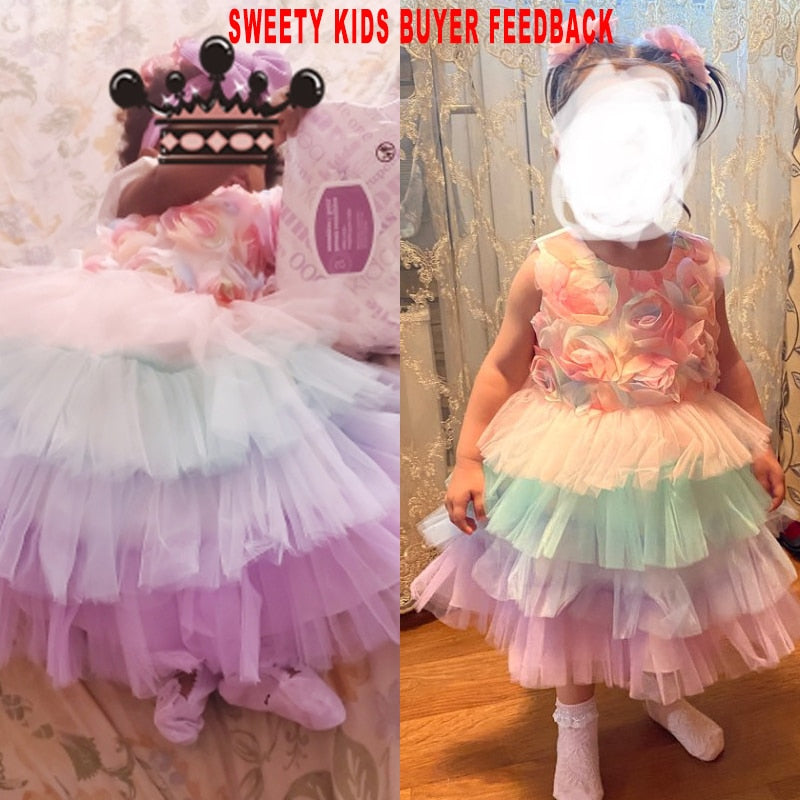 Amazon.com: Flower Girl Dress - Baby Toddler Clothes - Girl birthday Outfit  - Elegant Sleeveless Floral Holiday Fancy Short Tutu Wedding Dress Maxi  (9-12 Months US Kids' Numeric) : Handmade Products